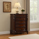 Venta Tall Dresser Chest, 5 Drawers, Cherry Brown Solid Wood by Casagear Home
