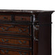 Venta Wide Dresser 9 Drawers Carved Details Cherry Brown Solid Wood Frame By Casagear Home BM319555