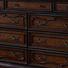 Venta Wide Dresser 9 Drawers Carved Details Cherry Brown Solid Wood Frame By Casagear Home BM319555