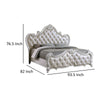 Venta King Size Bed Pearl White Button Tufted Faux Leather Upholstery By Casagear Home BM319559