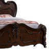 Rosy King Size Bed Carved Details Turned Legs Cherry Brown Solid Wood By Casagear Home BM319561