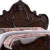 Rosy King Size Bed Carved Details Turned Legs Cherry Brown Solid Wood By Casagear Home BM319561