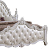 Moni King Bed White Button Tufted Traditional Upholstery Solid Wood By Casagear Home BM319567