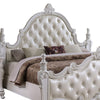 Moni King Bed White Button Tufted Traditional Upholstery Solid Wood By Casagear Home
