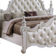 Moni King Bed White Button Tufted Traditional Upholstery Solid Wood By Casagear Home