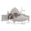 Moni King Bed White Button Tufted Traditional Upholstery Solid Wood By Casagear Home