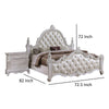 Moni Queen Bed White Button Tufted Traditional Upholstery Solid Wood By Casagear Home