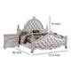 Moni Queen Bed White Button Tufted Traditional Upholstery Solid Wood By Casagear Home
