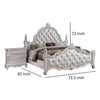 Moni Queen Bed White Button Tufted Traditional Upholstery Solid Wood By Casagear Home BM319568