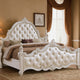 Moni Queen Bed, White Button Tufted Traditional Upholstery, Solid Wood By Casagear Home