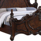 Frank King Size Bed Carved Details Finial Posts Cherry Brown Solid Wood By Casagear Home BM319569