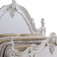 Frank King Size Bed Carved Details Finial Posts Classic White Solid Wood By Casagear Home BM319571