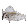 Frank King Size Bed, Carved Details, Finial Posts, Classic White Solid Wood By Casagear Home