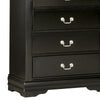 Ryla Tall Dresser Chest 5 Drawers Nickel Metal Handles Black Solid Wood By Casagear Home BM319573