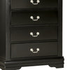 Ryla Tall Dresser Chest 5 Drawers Nickel Metal Handles Black Solid Wood By Casagear Home BM319573