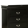 Ryla Wide Dresser 6 Drawers Nickel Metal Handles Black Solid Wood By Casagear Home BM319574