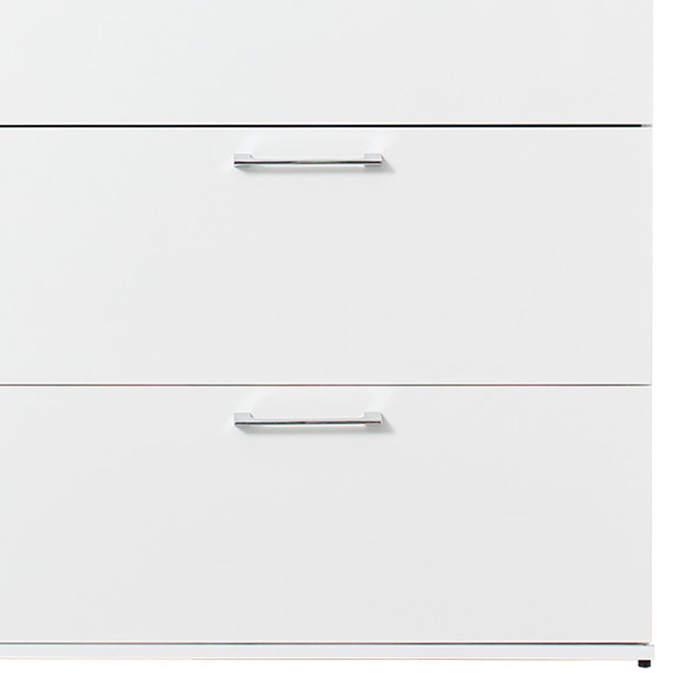 Eli 48 Inch Tall Dresser Chest 4 Big Storage Drawers Glossy White Finish By Casagear Home BM319576