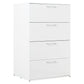 Eli 48 Inch Tall Dresser Chest, 4 Big Storage Drawers, Glossy White Finish By Casagear Home