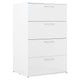 Eli 48 Inch Tall Dresser Chest, 4 Big Storage Drawers, Glossy White Finish By Casagear Home