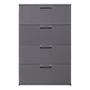 Eli 48 Inch Tall Dresser Chest 4 Big Storage Drawers Glossy Gray Finish By Casagear Home BM319577