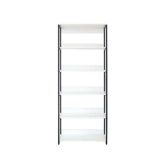 Cox Tall Modular Closet System, 5 Storage Shelves and Black Metal Frame By Casagear Home