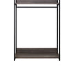 Gin Modular Closet System 3 Rustic Gray Shelves 2 Hanging Rods Black By Casagear Home BM319583