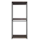 Gin Modular Closet System, 3 Rustic Gray Shelves, 2 Hanging Rods, Black By Casagear Home