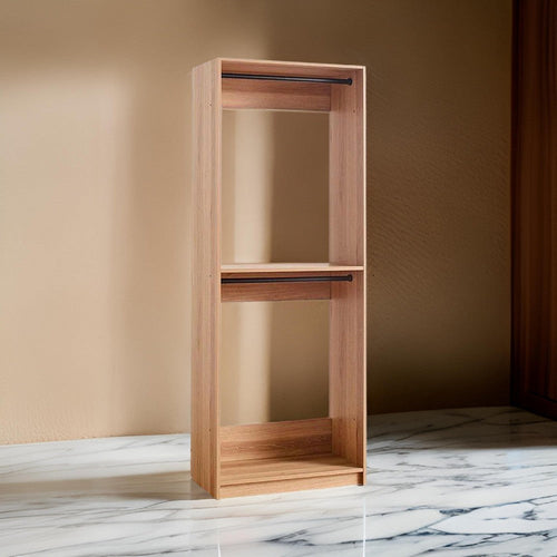 Dee Modular Closet System, 2 Compartments, 2 Hanging Rods, Oak Brown By Casagear Home