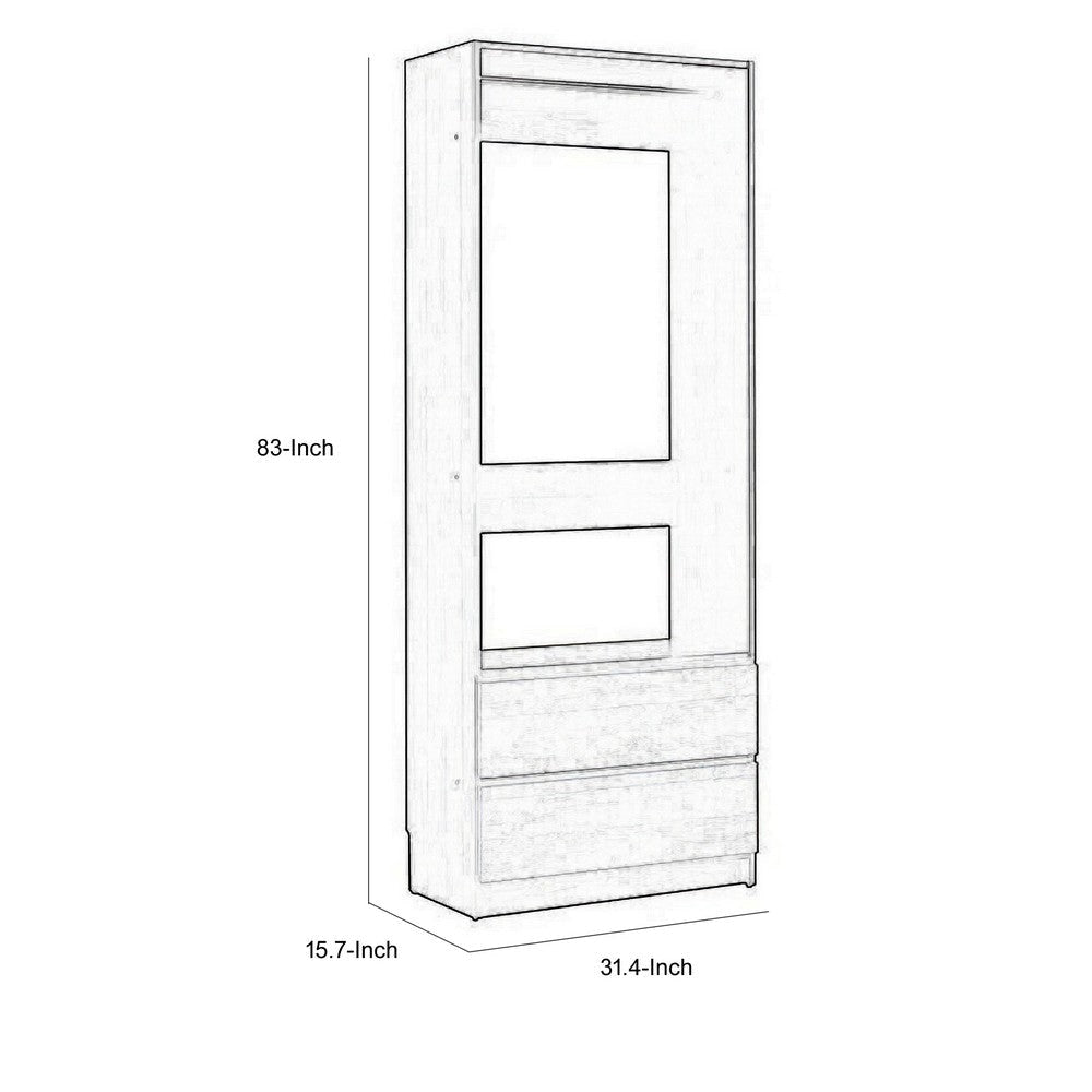 Dee Modular Closet System 1 Metal Hanging Rod and 2 Drawer Oak Brown By Casagear Home BM319589