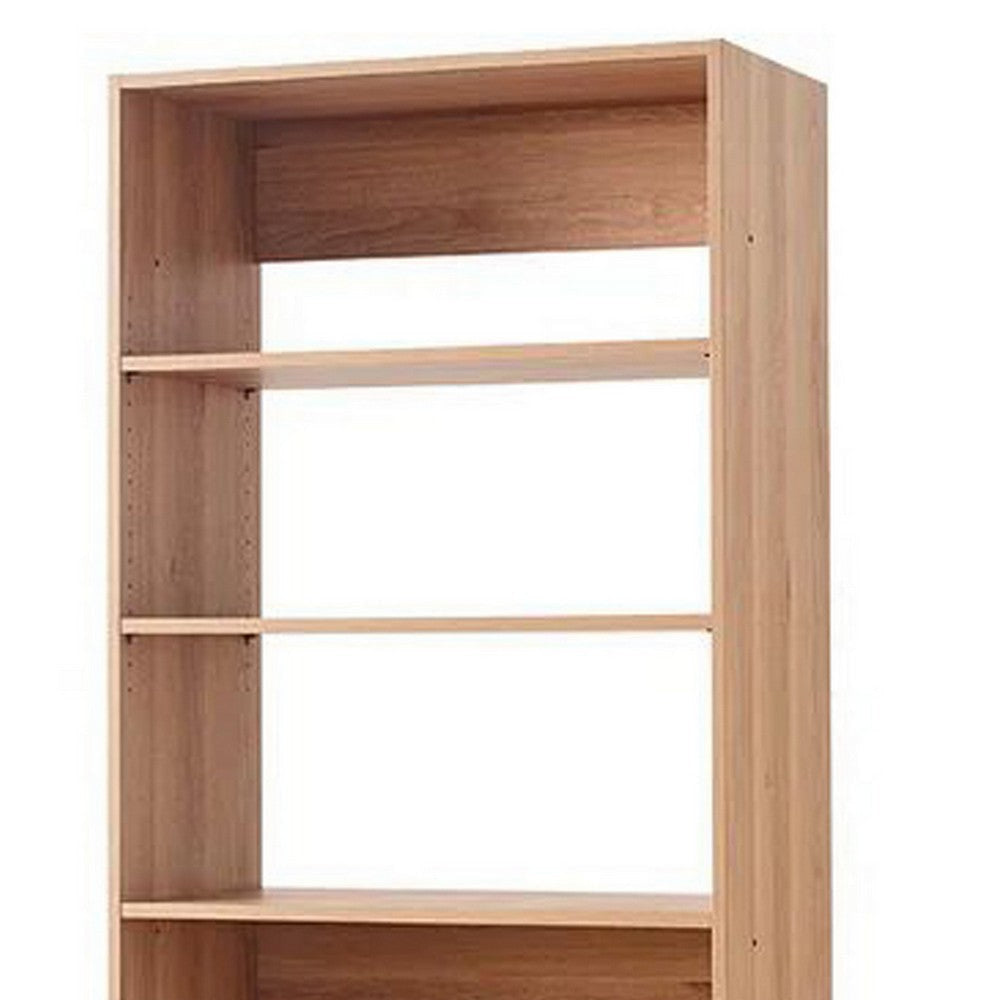 Dee Modular Closet System 5 Tier Storage Shelves Oak Brown Wood By Casagear Home BM319591