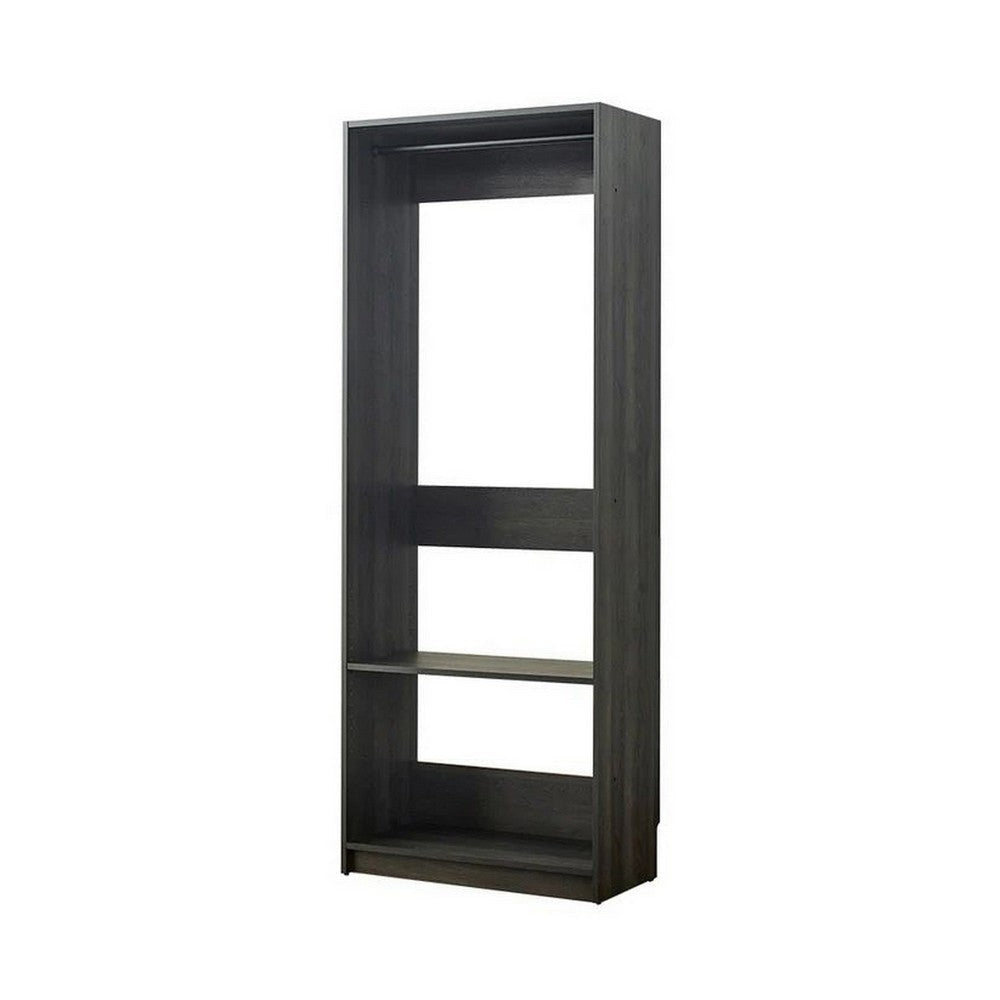 Dee Modular Closet System 1 Metal Hanging Rod and 1 Shelf Black Finish By Casagear Home BM319593