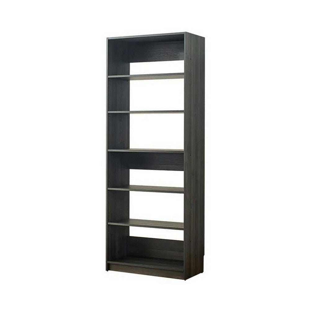 Dee Modular Closet System 5 Tier Storage Shelves Black Wood Finish By Casagear Home BM319596