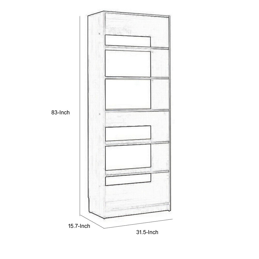 Dee Modular Closet System 5 Tier Storage Shelves Black Wood Finish By Casagear Home BM319596