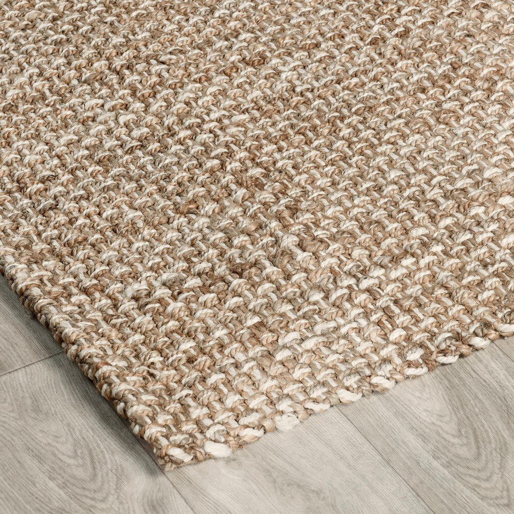 Neme 8 x 10 Large Area Rug Two Tone Handwoven Grid Pattern Beige Brown By Casagear Home BM319598