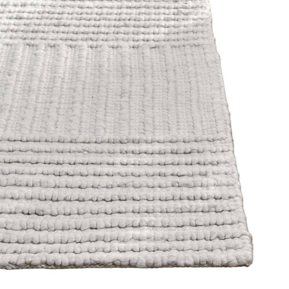 Reya 9 x 12 Extra Large Area Rug, Indoor Outdoor Geometric Knotted Ivory By Casagear Home