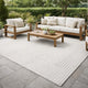 Reya 9 x 12 Extra Large Area Rug, Indoor Outdoor Geometric Knotted Ivory By Casagear Home
