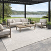 Reya 9 x 12 Extra Large Area Rug, Indoor Outdoor Geometric Knotted Ivory By Casagear Home