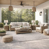 Reya 8 x 10 Large Area Rug, Indoor Outdoor Geometric Knotted Pattern, Gray By Casagear Home