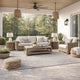 Reya 8 x 10 Large Area Rug, Indoor Outdoor Geometric Knotted Pattern, Gray By Casagear Home