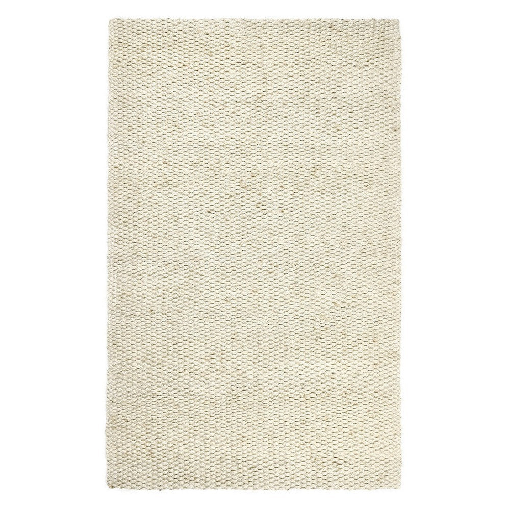 Sane 5 x 8 Medium Area Rug, Handwoven Abstract Braided Pattern, Ivory By Casagear Home