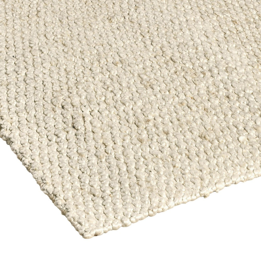 Sane 9 x 12 Extra Large Area Rug, Handwoven Abstract Braided Pattern, Ivory By Casagear Home