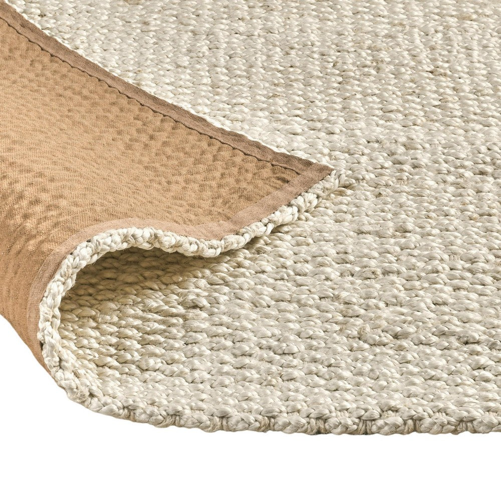 Sane 9 x 12 Extra Large Area Rug, Handwoven Abstract Braided Pattern, Ivory By Casagear Home