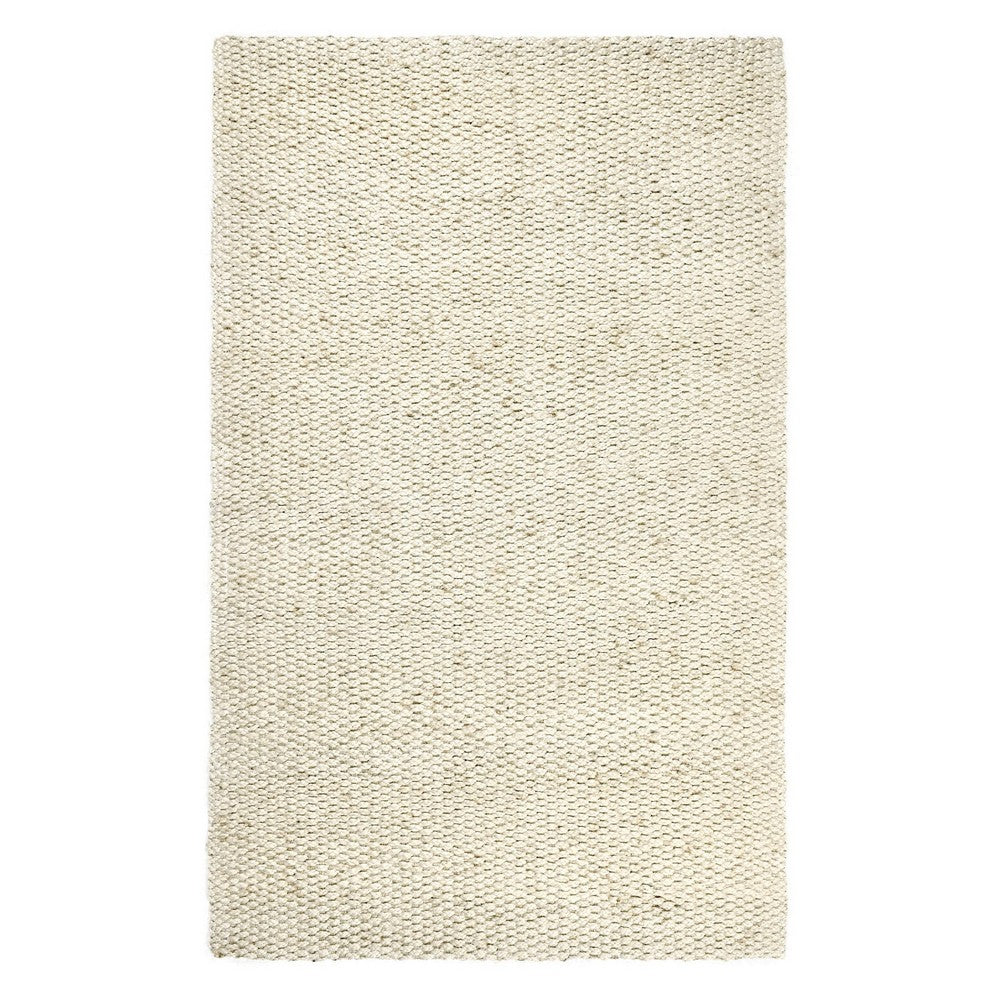 Sane 9 x 12 Extra Large Area Rug, Handwoven Abstract Braided Pattern, Ivory By Casagear Home
