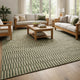 Tyn 9 x 12 Extra Large Area Rug, Handwoven Striped Textured Green Beige By Casagear Home