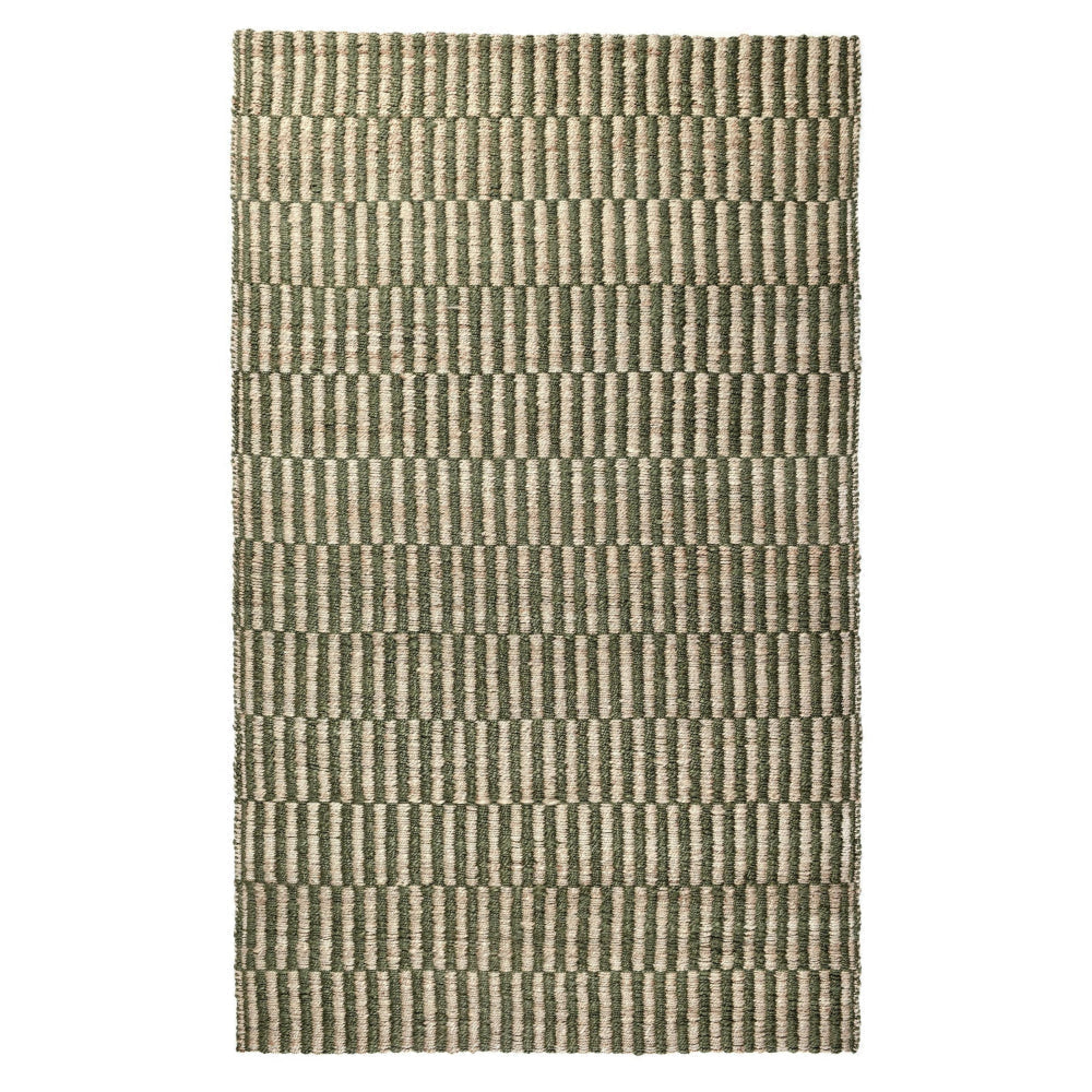 Tyn 9 x 12 Extra Large Area Rug, Handwoven Striped Textured Green Beige By Casagear Home