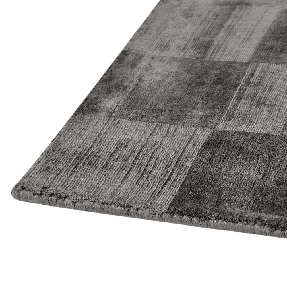 Sina 8 x 10 Large Area Rug Handwoven Classic Check Pattern Black Gray By Casagear Home BM319625