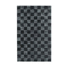 Sina 5 x 8 Medium Area Rug, Handwoven Classic Check Pattern, Dark Blue By Casagear Home