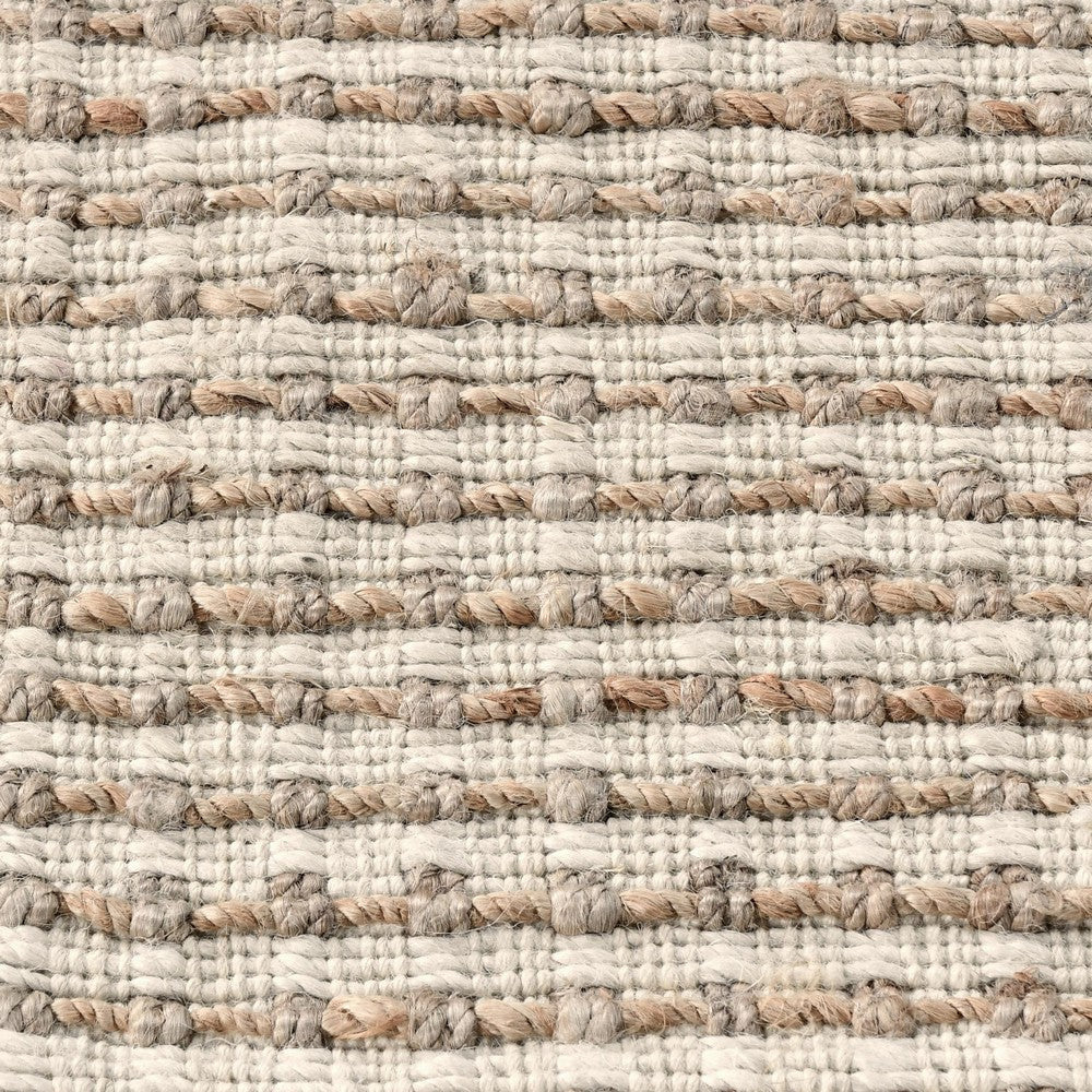 Ging 5 x 8 Medium Area Rug Cotton Handwoven Abstract Jute Design Ivory By Casagear Home BM319635