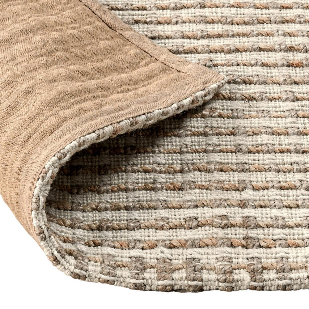 Ging 9 x 12 Extra Large Area Rug, Handwoven Abstract Jute Design, Ivory By Casagear Home
