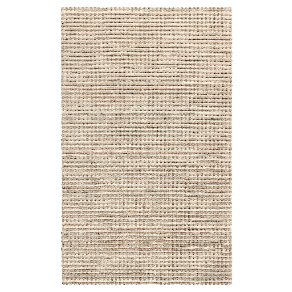 Ging 9 x 12 Extra Large Area Rug, Handwoven Abstract Jute Design, Ivory By Casagear Home